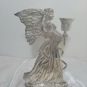 Silver Angel Candle Holder